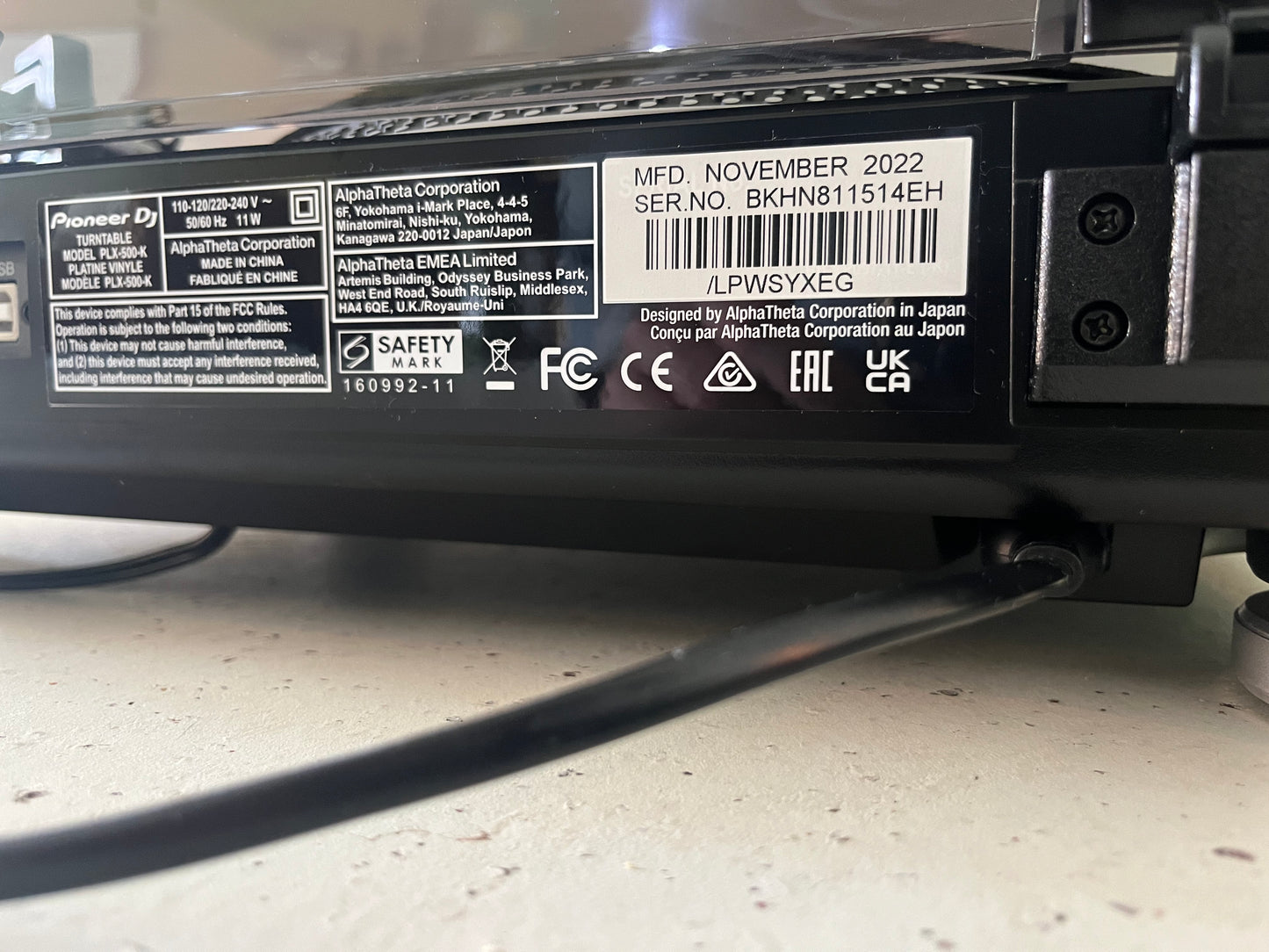 Pioneer PLX-500 DJ set